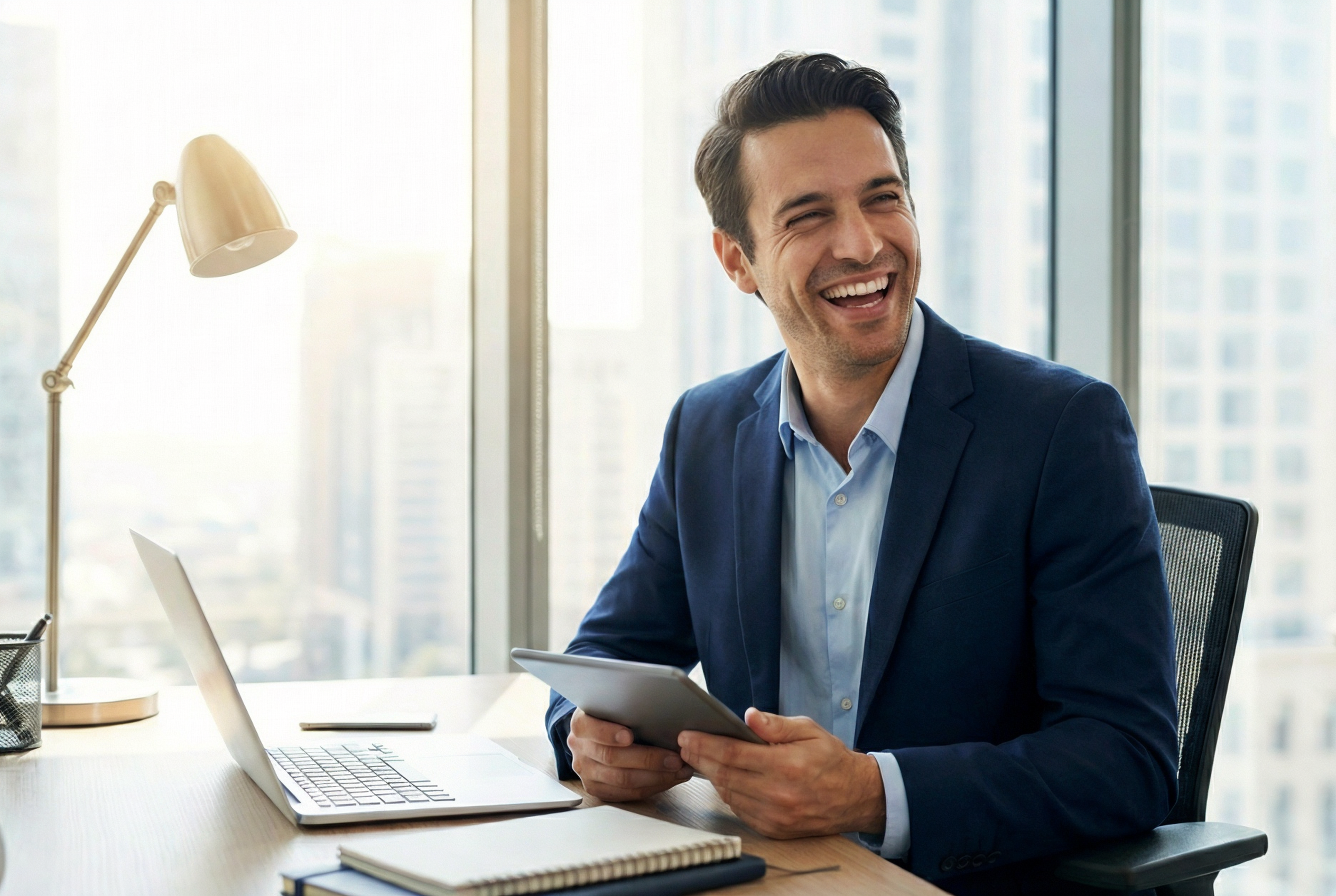 Professional working with AI automation